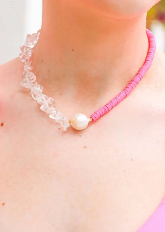 Fine diamond necklaces-Women's Laguna Necklace In Neon Pink