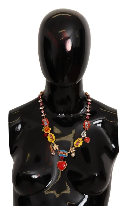 Spirit eye necklaces-Dolce & Gabbana Charm Necklace with Hand-Painted Women's Elements