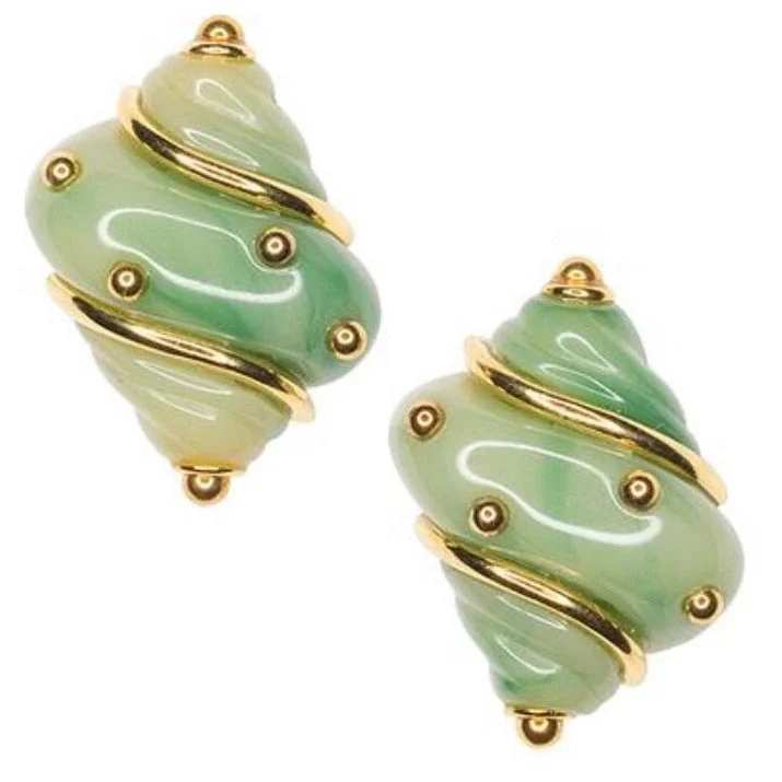 Hawk feather rings-Tide design earrings-Jade dot shell