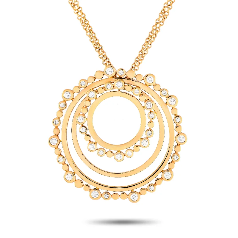 Drape-style necklaces-Bucherer 18K Rose Gold 0.69ct Diamond Circle Necklace BU05-071124