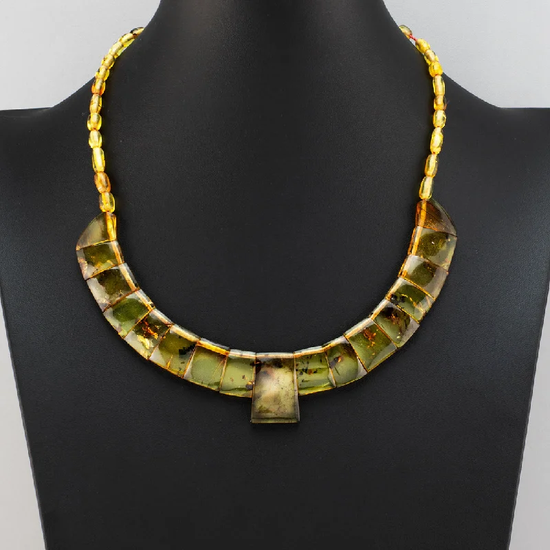 Sea wave necklaces-Amber Cleopatra Necklace from Mexico