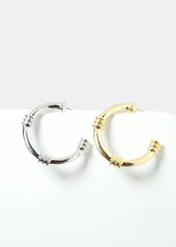 Layered tier earrings-Fine star earrings-Open Hoop Earrings