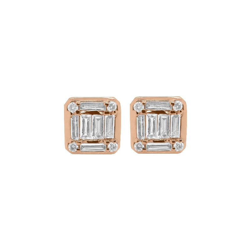 Thick gold rings-Alloy metal earrings-14K GOLD DIAMOND TANA STUDS