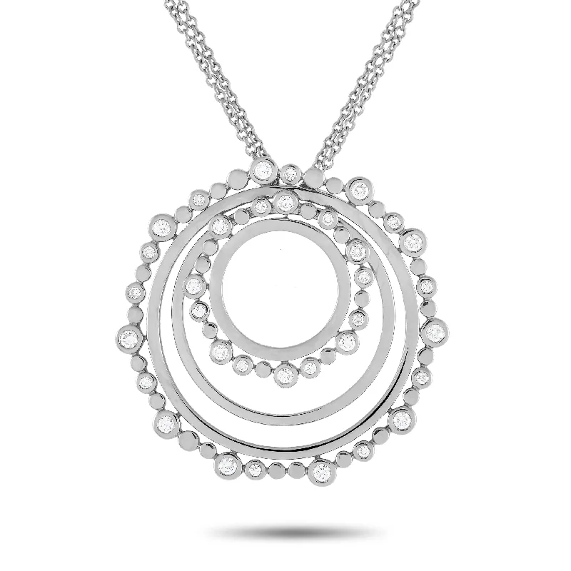 Angled design necklaces-Bucherer 18K White Gold 0.69ct Diamond Circle Necklace BU02-071224