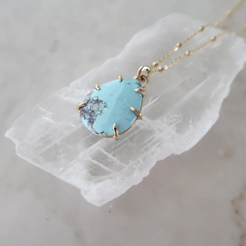 Alloy metal necklaces-Golden Hills Turquoise Necklace No. 2