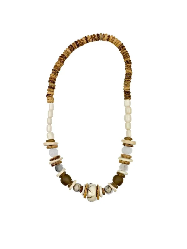 Textured disc necklaces-Tribal Classic Necklace In Stone