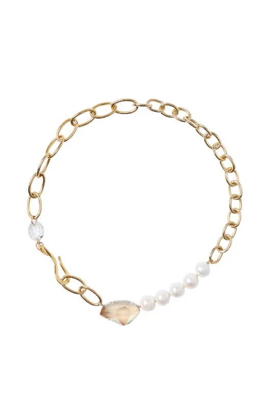 Clean-line necklaces-Women's Luca Neve Necklace In White Pearl