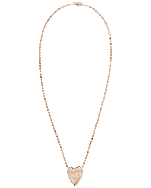 Tiered chain necklaces-Lana Jewelry 14K Rose Gold 0.14 ct. tw. Diamond Taken Heart Necklace