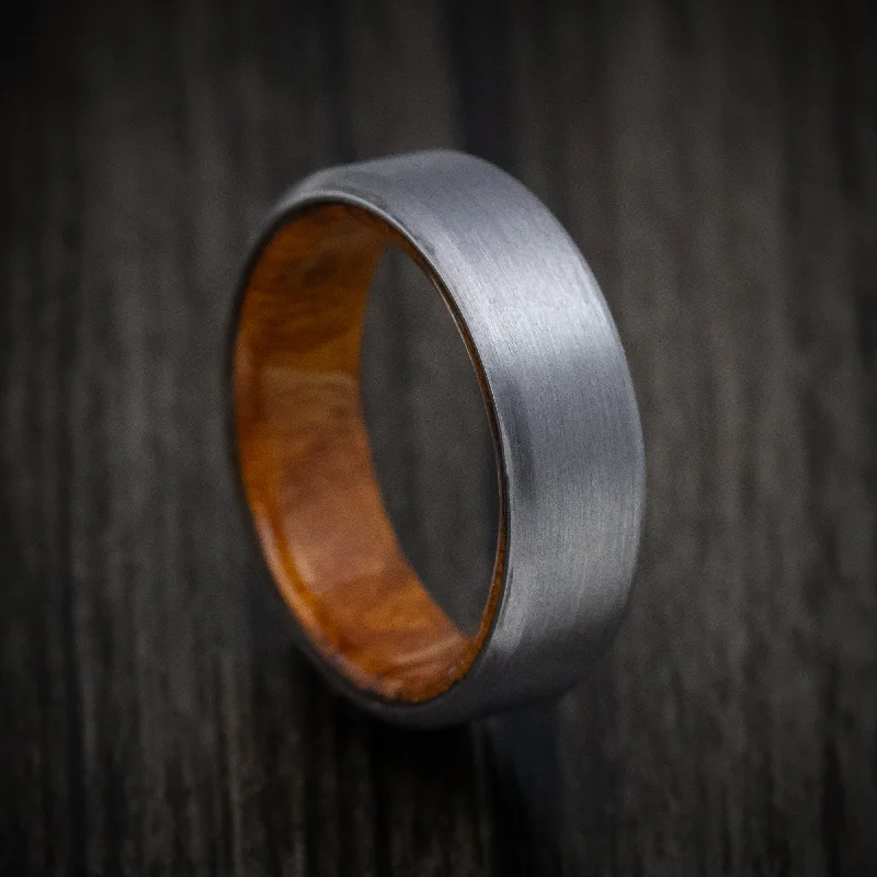 Tantalum Men's Ring with Wood Sleeve Custom Made Band