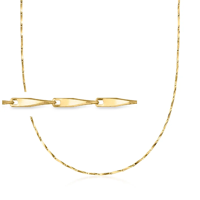 Round shape necklaces-RS Pure by Ross-Simons Italian 18kt Gold Vermeil Twisted-Bar Necklace