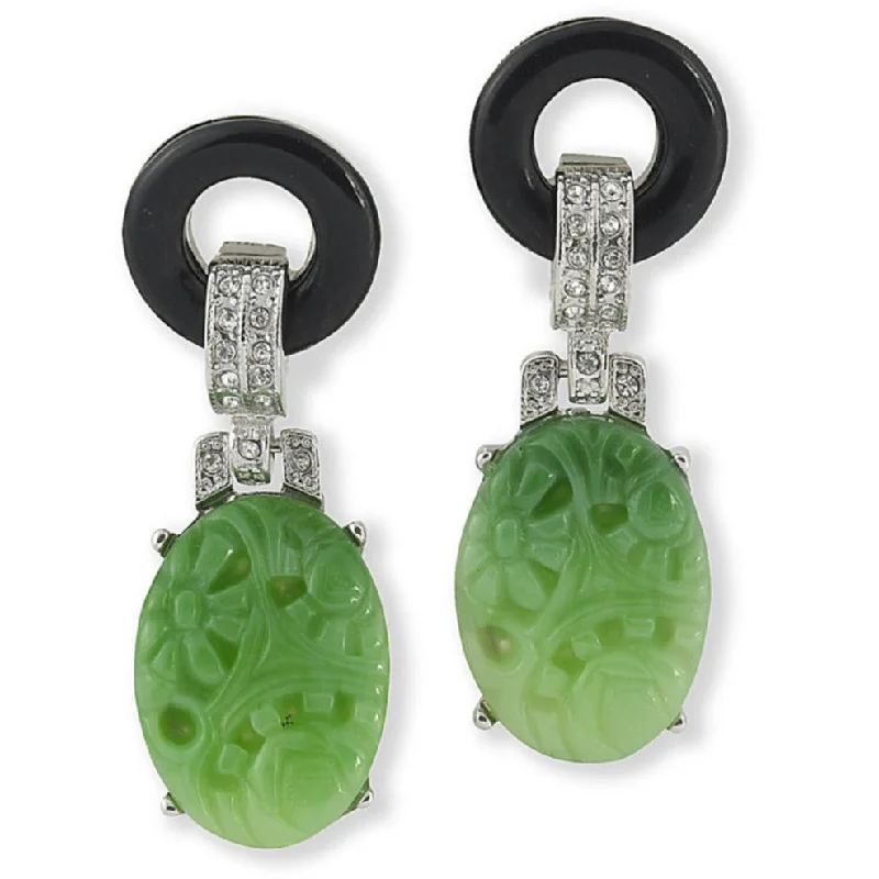 Vivid gem earrings-Bright druzy earrings-Jade Art Deco Earring