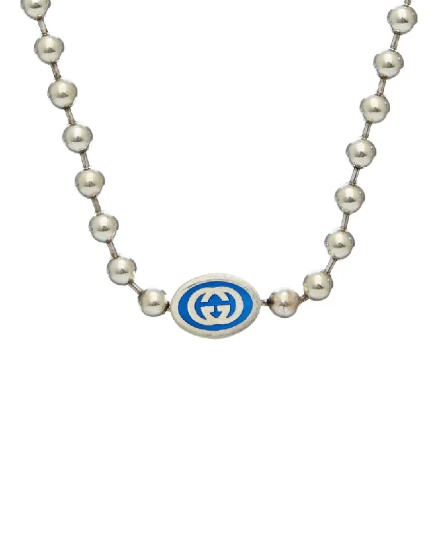 Braided knot necklaces-Gucci Silver Necklace