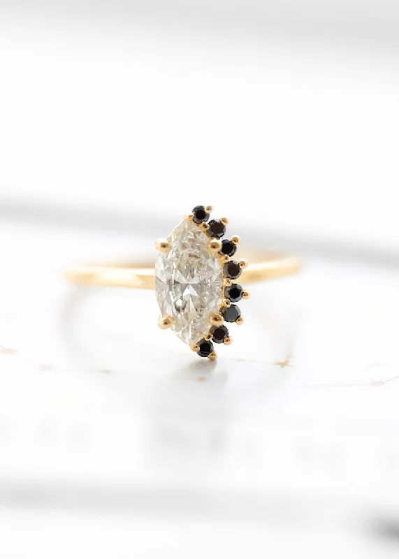 The Vesper Ring | 1.01ct Marquise Light Yellow Diamond | Yellow Gold