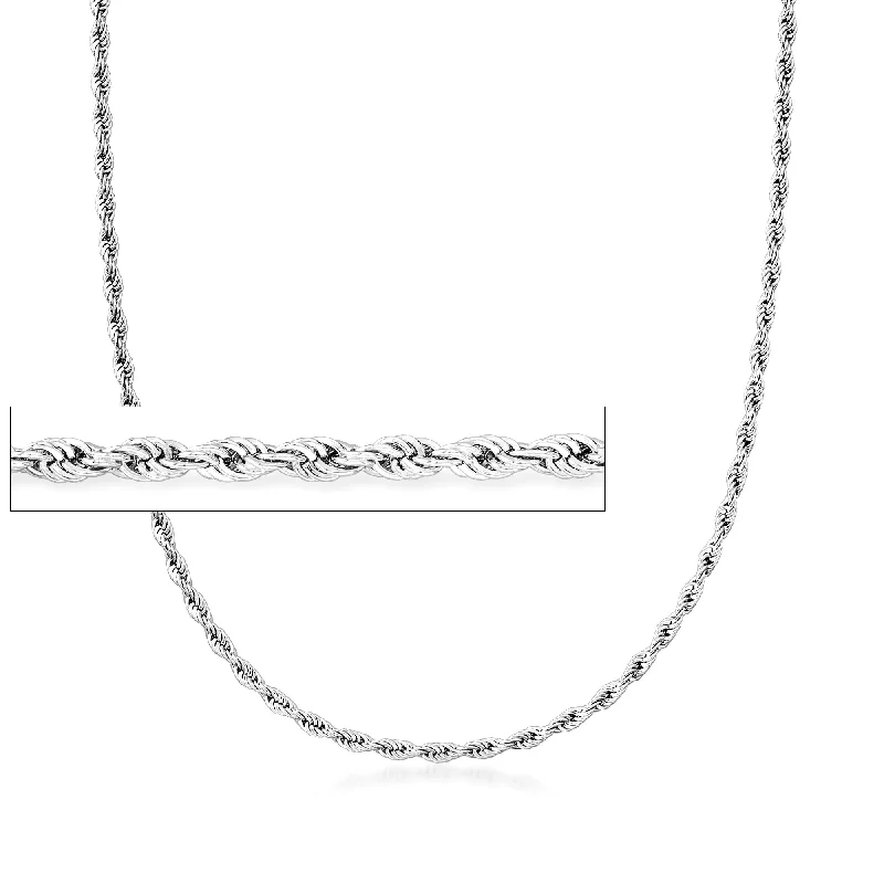 Tide pattern necklaces-Ross-Simons 3mm Sterling Silver Rope Chain Necklace