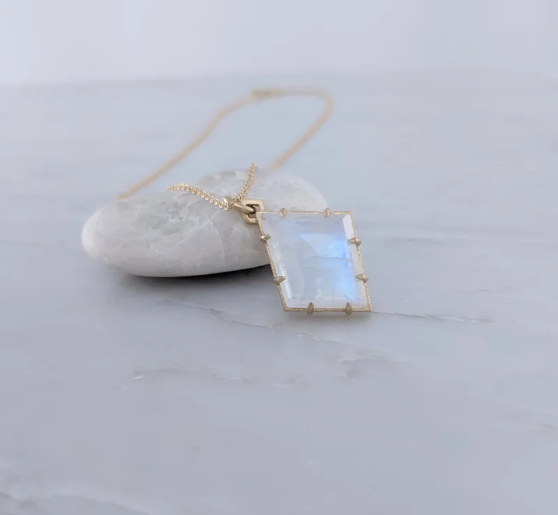 Drape-style necklaces-Moonstone Necklace | 14K Gold Necklace