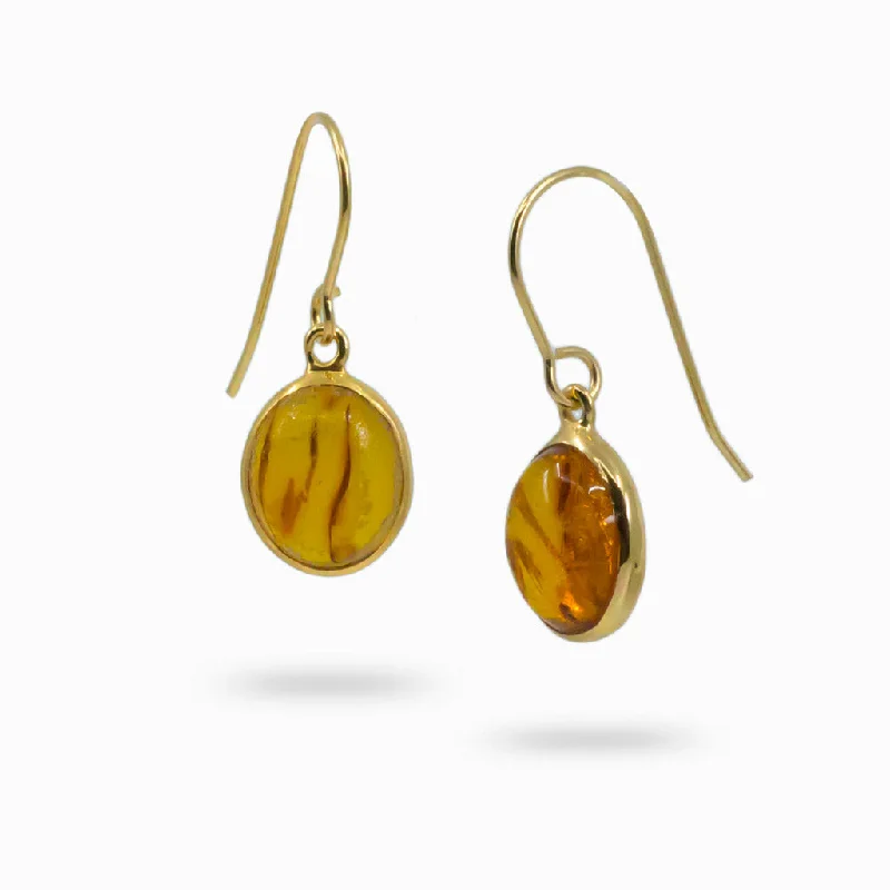 Bali tile rings-Fine heart earrings-Amber Drop Earrings