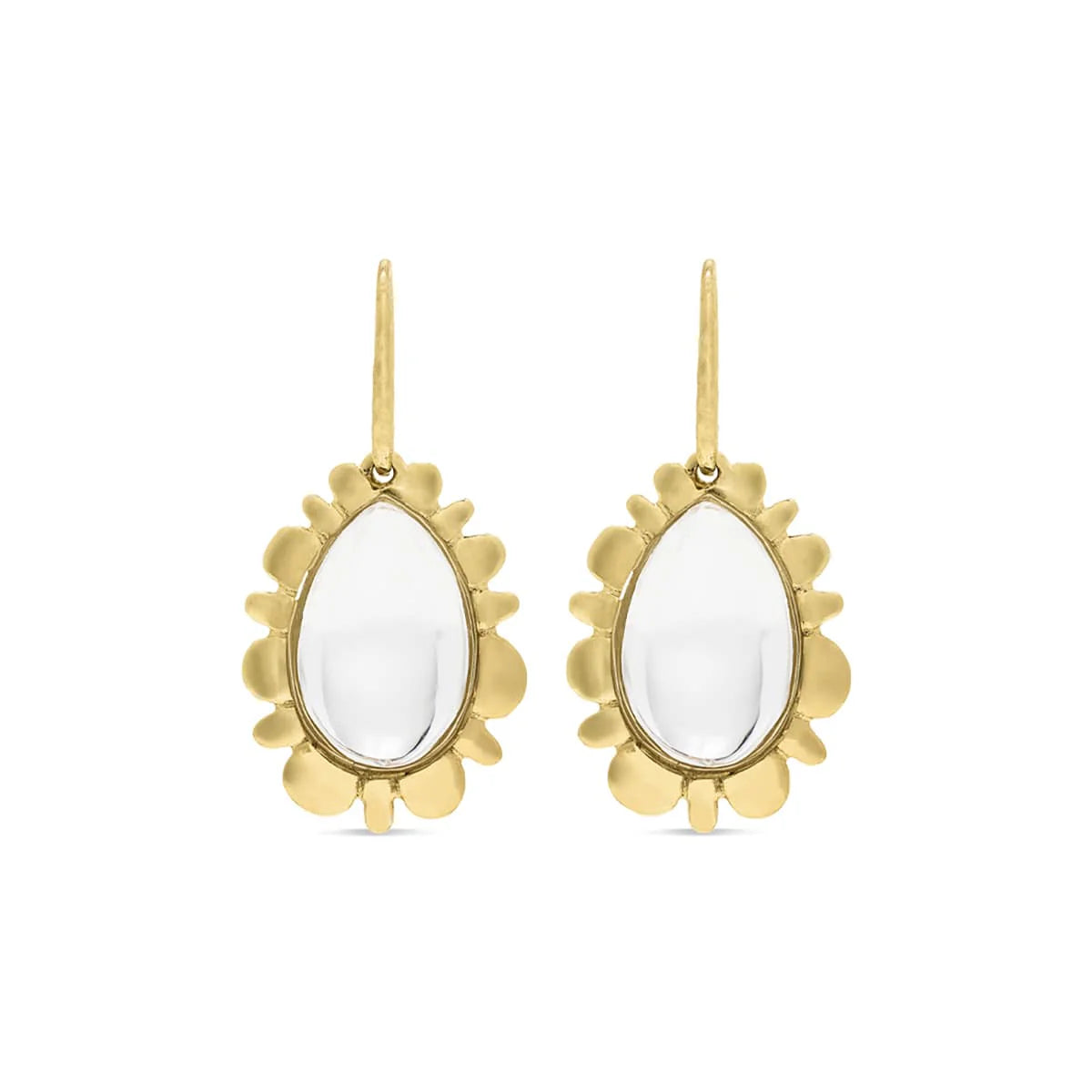 Thick gold rings-Round stud earrings-Bliss Quartz