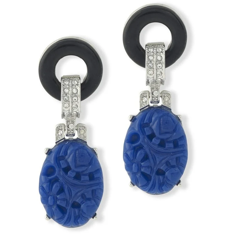 Wanderer feather earrings-Tide shape earrings-Lapis Art Deco Earring