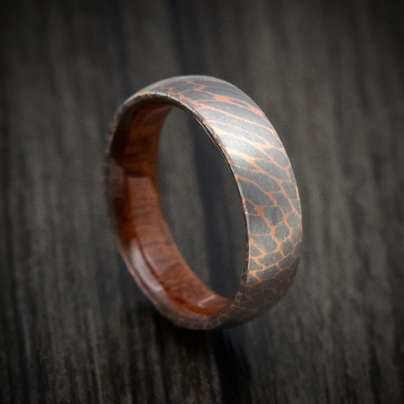 Superconductor Men's Ring with Wood Sleeve Custom Made Band