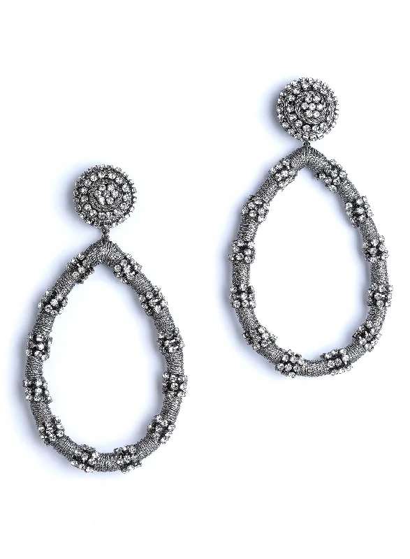 Thick band rings-Stacked drop earrings-Jackie Silver