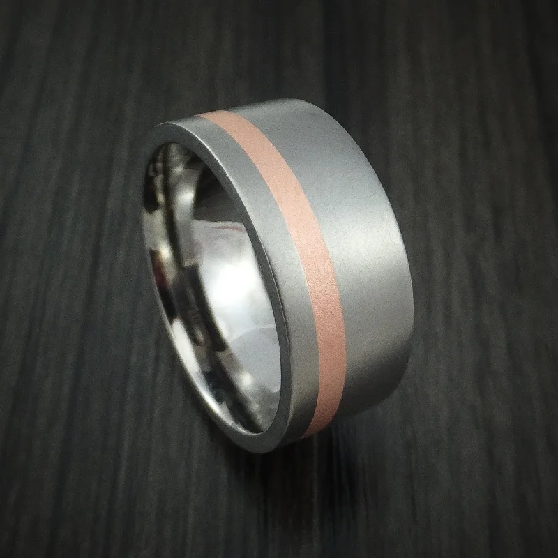 Titanium Men's Ring Classic Copper Inlay Wedding Band