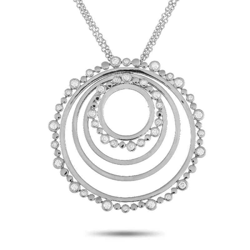 Stellar sign necklaces-Bucherer 18K White Gold 0.85ct Diamond Circle Necklace BU01-071224