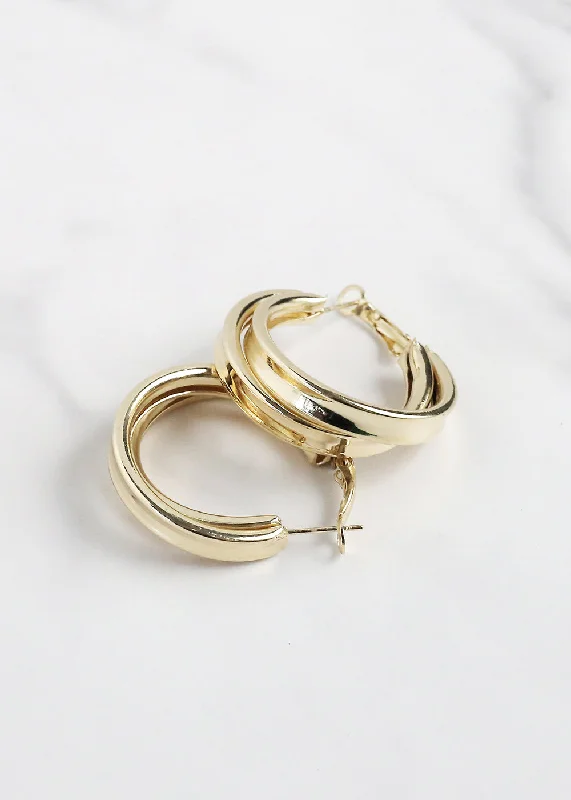 Thin wing rings-Heavy hoop earrings-Layered Hoop Earring