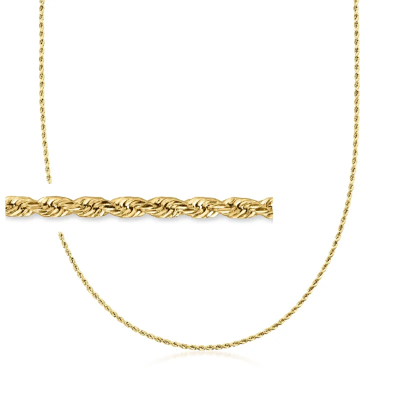 Tide shape necklaces-Canaria 1.8mm 10kt Yellow Gold Rope-Chain Necklace