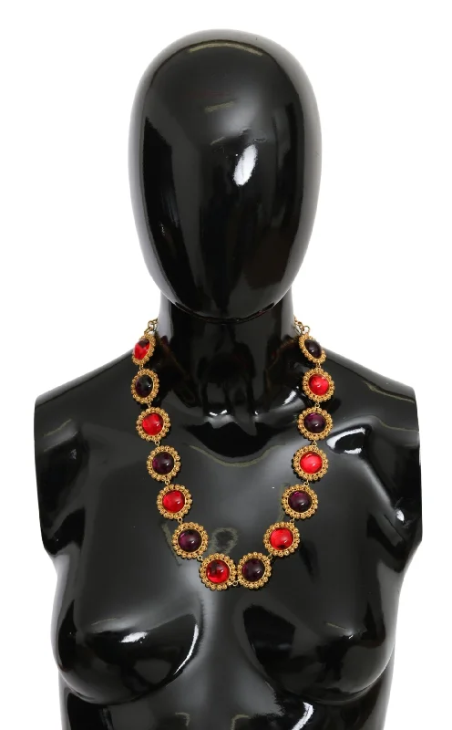 Tahitian pearl necklaces-Dolce & Gabbana Elegant Crystal Charm Statement Women's Necklace