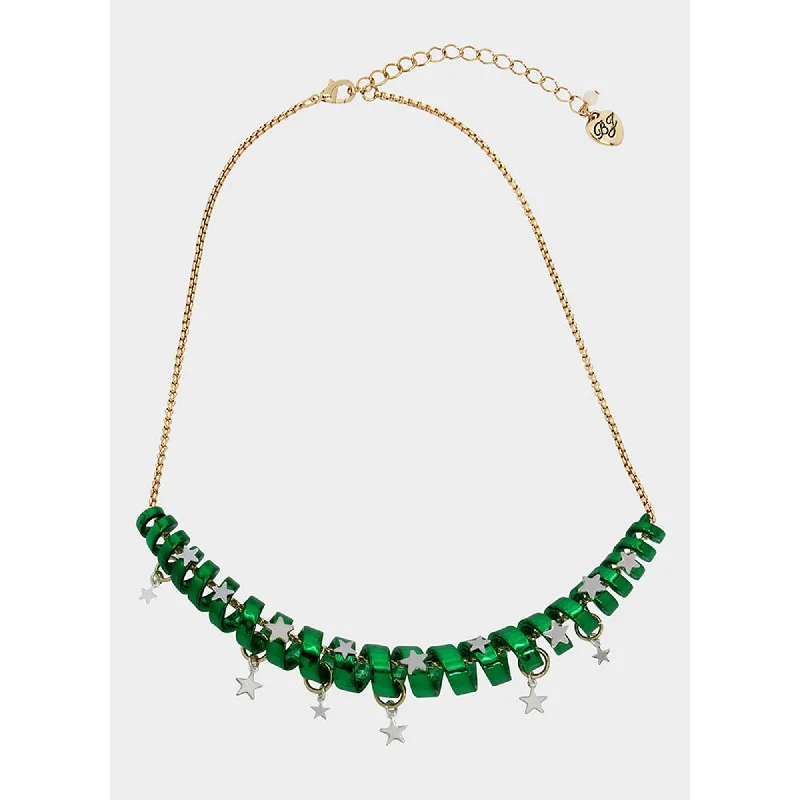 Oval pendant necklaces-Betseys Holiday Coil Necklace Green