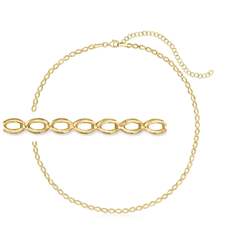 Layered strand necklaces-RS Pure by Ross-Simons 14kt Yellow Gold Oval-Link Choker Necklace