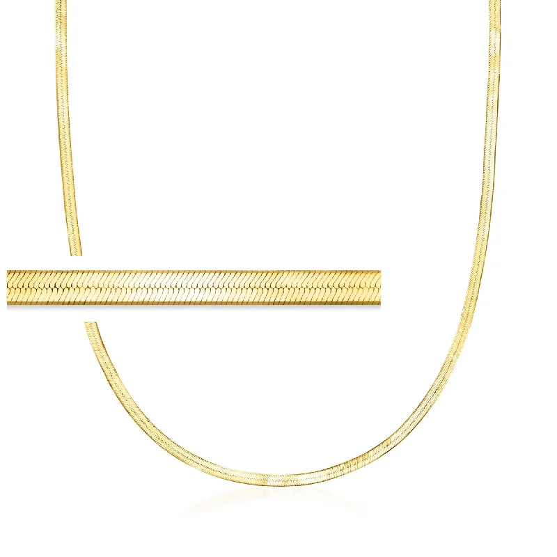 Fine diamond necklaces-RS Pure by Ross-Simons Italian 2.6mm 18kt Gold Vermeil Herringbone Necklace