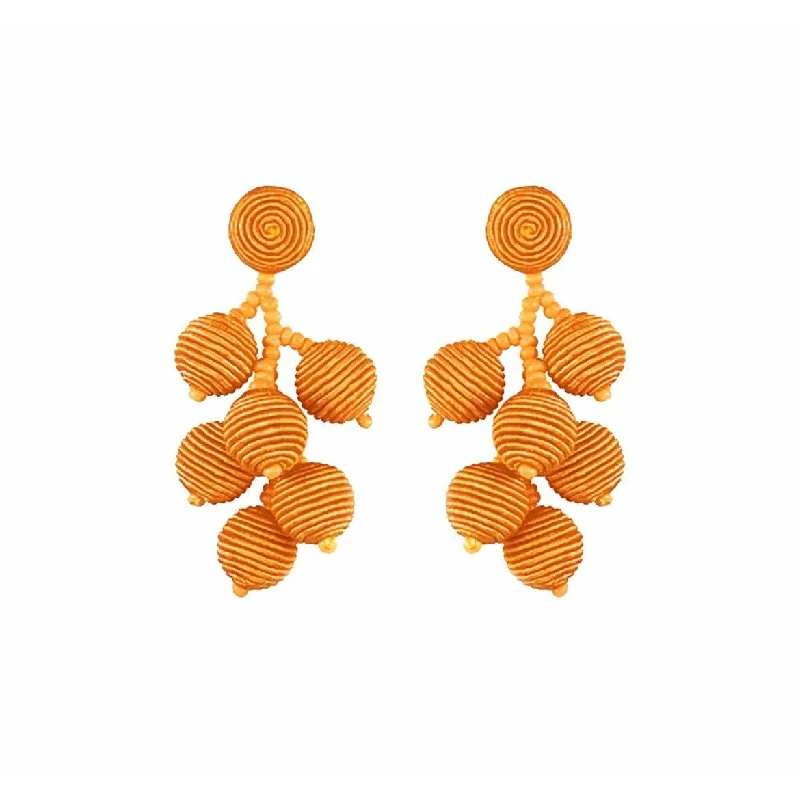 Soft cord earrings-Vintage coin earrings-Orange Mini Gumball