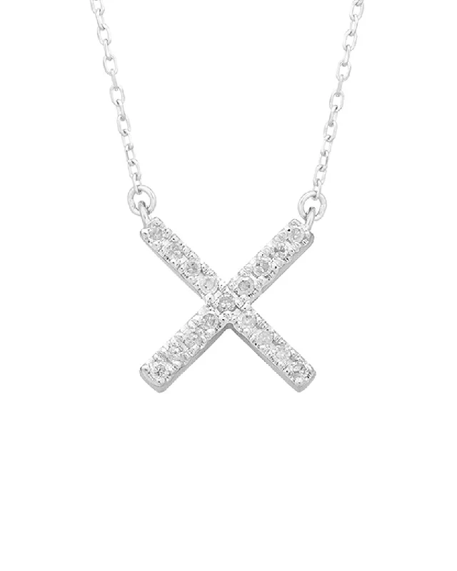 Heavy link necklaces-Adina Reyter Silver 0.05 ct. tw. Diamond X Necklace