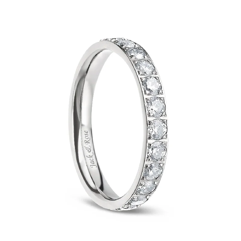 Cubic Zirconia 3mm Titanium Rings for Women