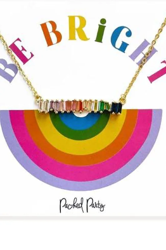 Raised bar necklaces-Be Bright Necklace In Purple, Pink, Orange, Yellow, Green, Blue