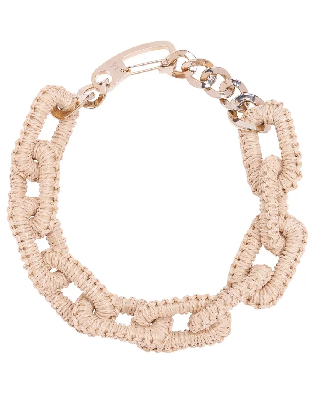 Stranded tribal necklaces-Carolina Herrera Raffia-Wrapped Chain Necklace