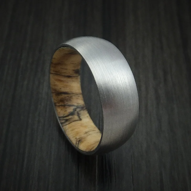 Titanium Men's Ring with Hardwood Sleeve Custom Made Band