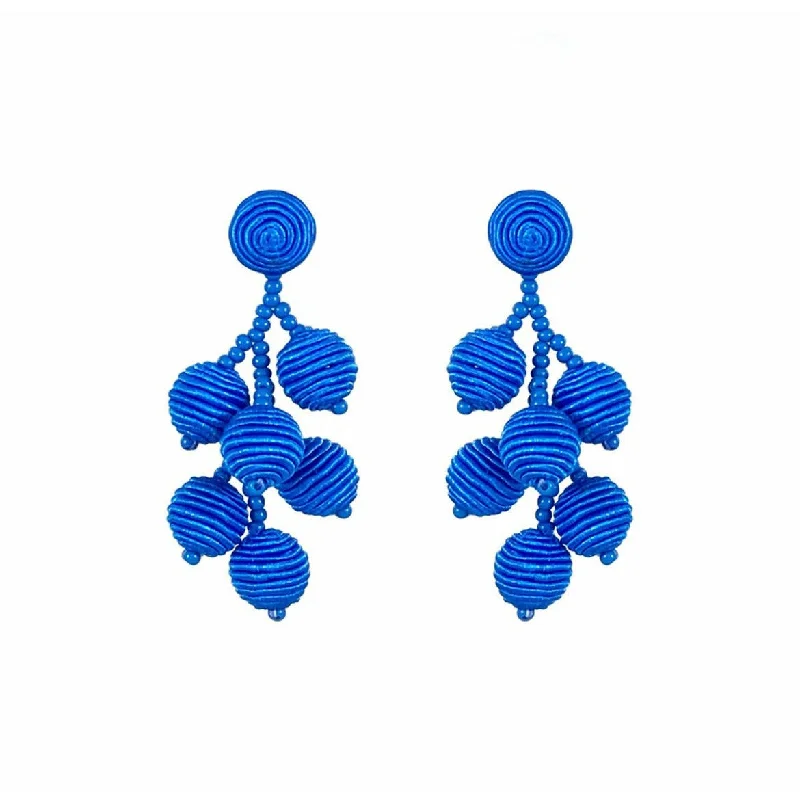 RingsPolished bead earrings-Blue Mini Gumball