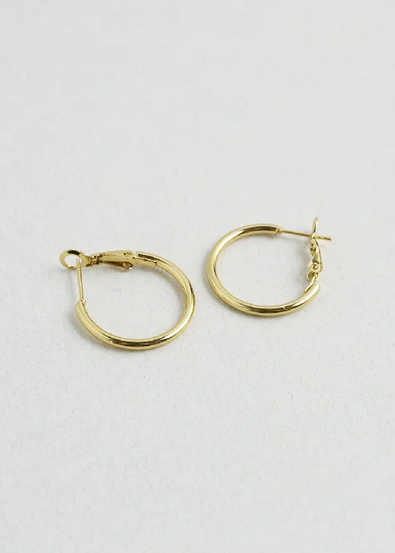 Shiny crystal rings-Aged brass earrings-20mm Stainless Steel Hoop Earrings