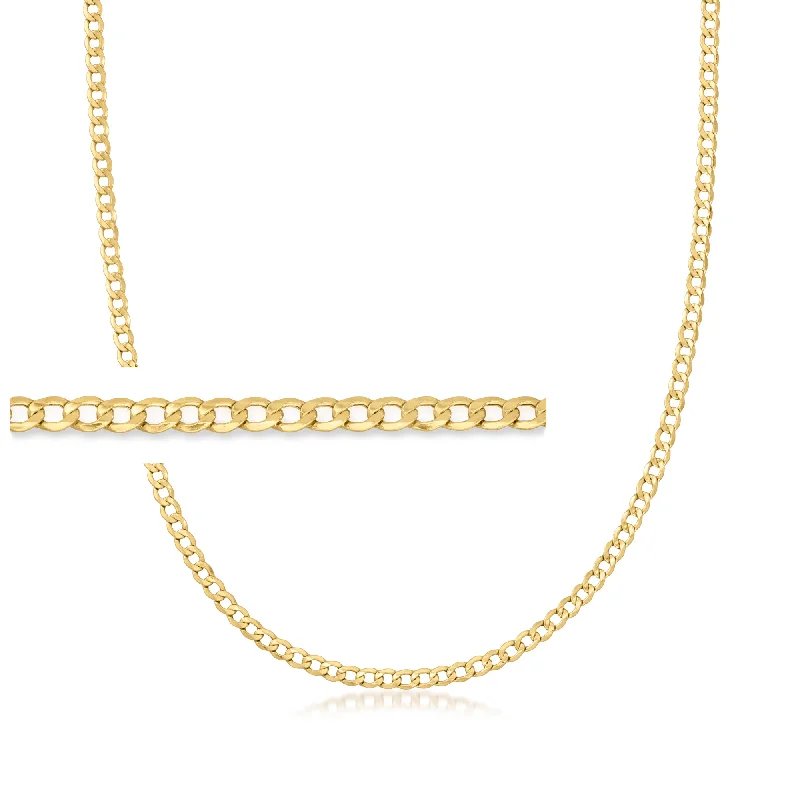 Bamboo weave necklaces-Ross-Simons 3.35mm 14kt Yellow Gold Curb-Link Chain Necklace