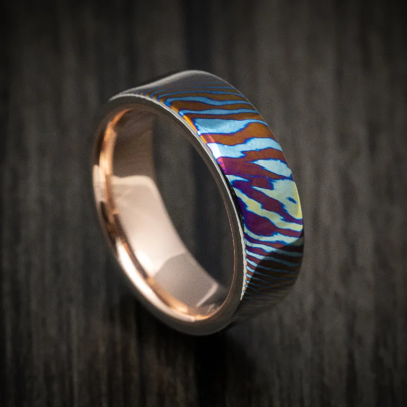 Kuro-Ti Men's Ring with 14K Gold Sleeve Custom Made Band