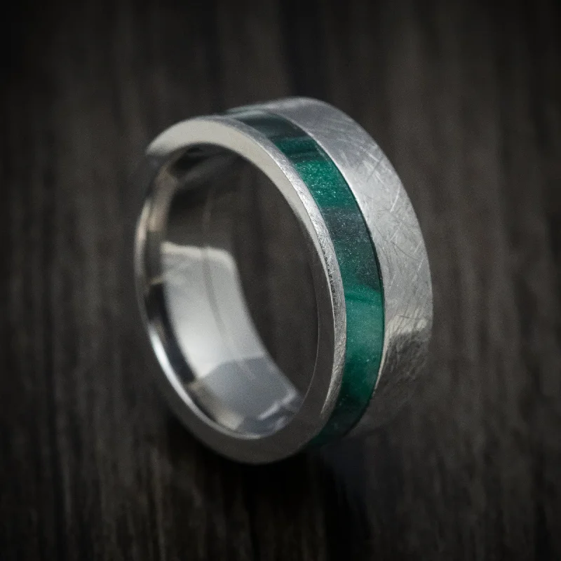 Titanium and DiamondCast Inlay Men's Ring Custom Made