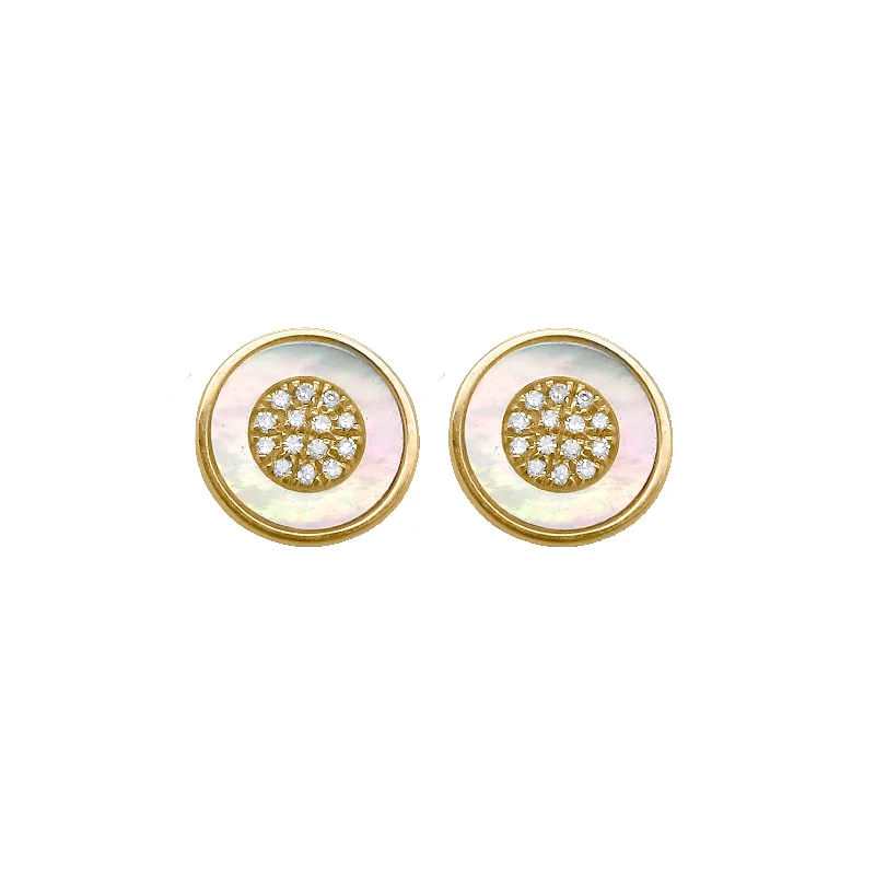 Glossy shine earrings-Glossy stud earrings-14K GOLD DIAMOND BETHANY STUDS