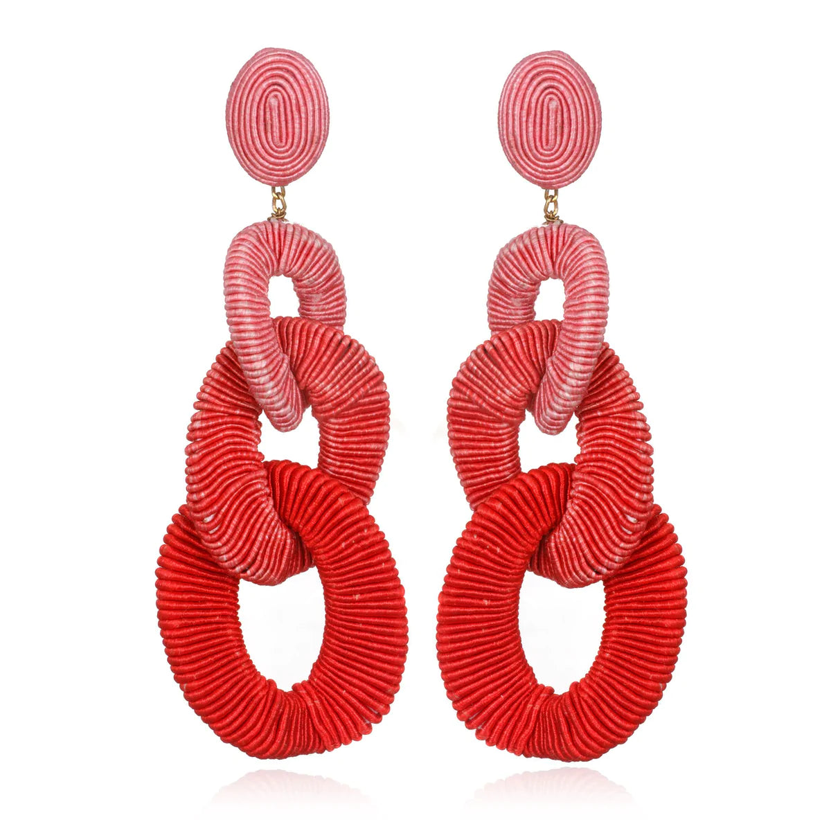 Glossy enamel earrings-Smooth drop earrings-Algiers Silk Curb Chain Drop Coral