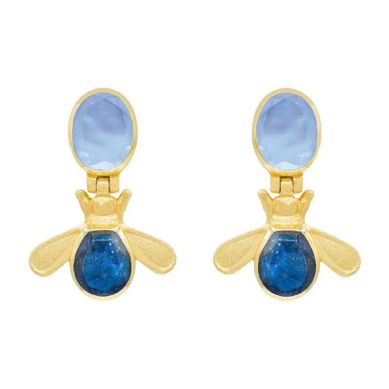 Fox motif rings-Tide drop earrings-Blue Bee