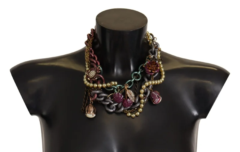 Textured disc necklaces-Dolce & Gabbana Sicilian Elegance -Tone Statement Women's Necklace