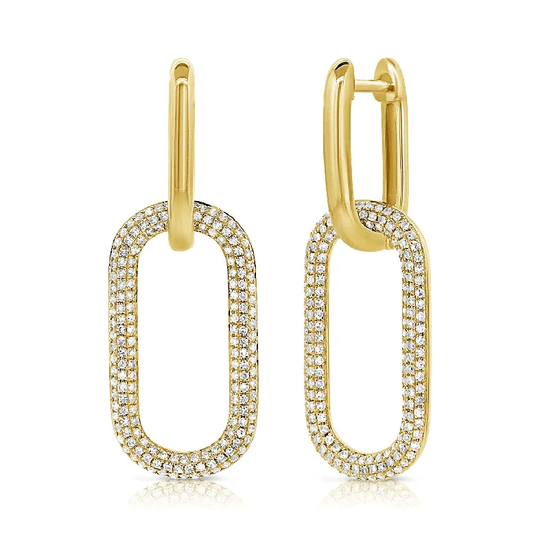 Sleek name rings-Overhand knot earrings-14K GOLD DIAMOND TINA EARRINGS