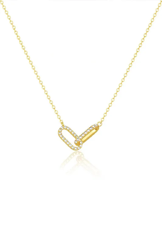 Sleek name necklaces-Double Oval Knot Pendant Diamond Necklace