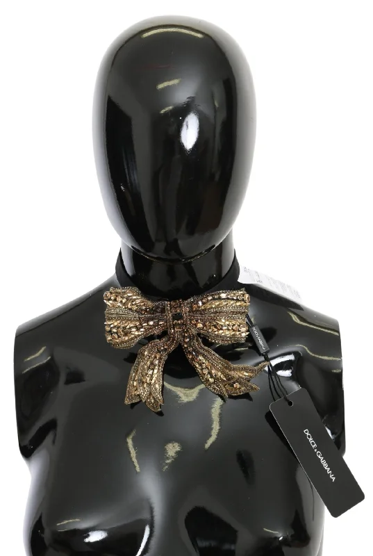 Floating gem necklaces-Dolce & Gabbana Elegant Silk  Bowtie - Dazzle in Women's Style